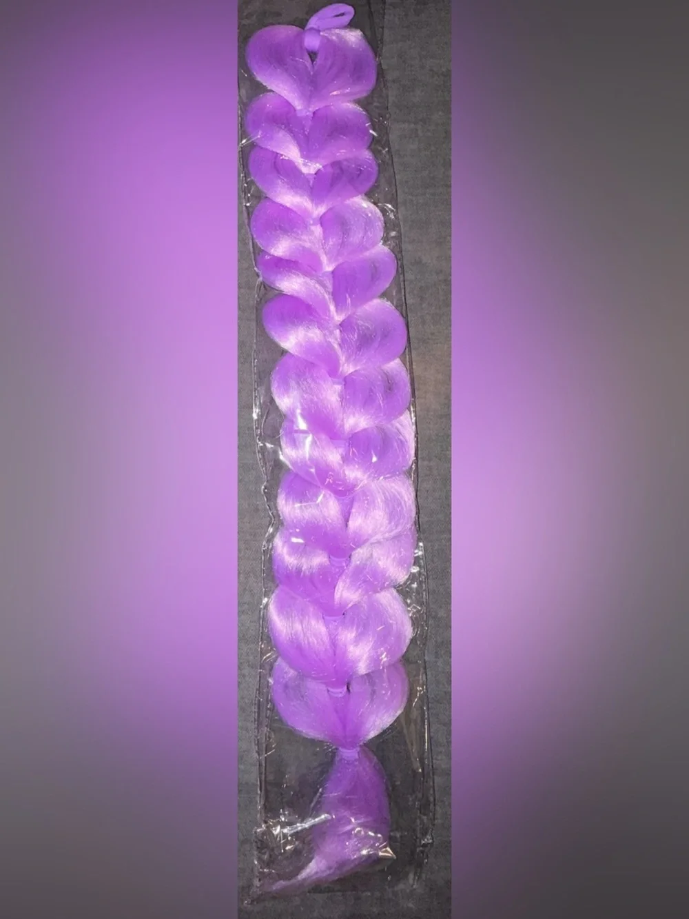 💜 NEW 24” [K-Pop Style] Synthetic Light Purple Braided Ponytail Hair Extension ✨